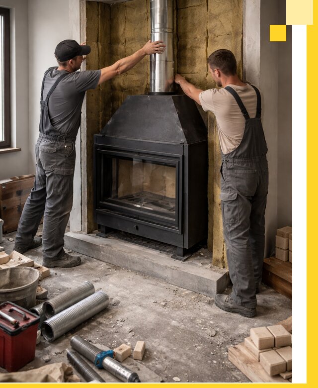 Изготовление и монтаж закрытых каминов в Северодвинске под ключ