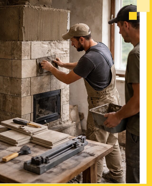 Профессиональная облицовка печей в Северодвинске: керамика и камень