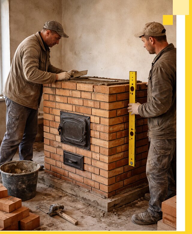 Отопительные печи под ключ в Северодвинске, установка и сборка