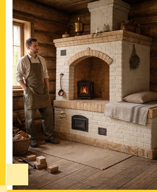 Русские печи с лежанкой под ключ в Северодвинске от 151815 р. ЭриданСвр