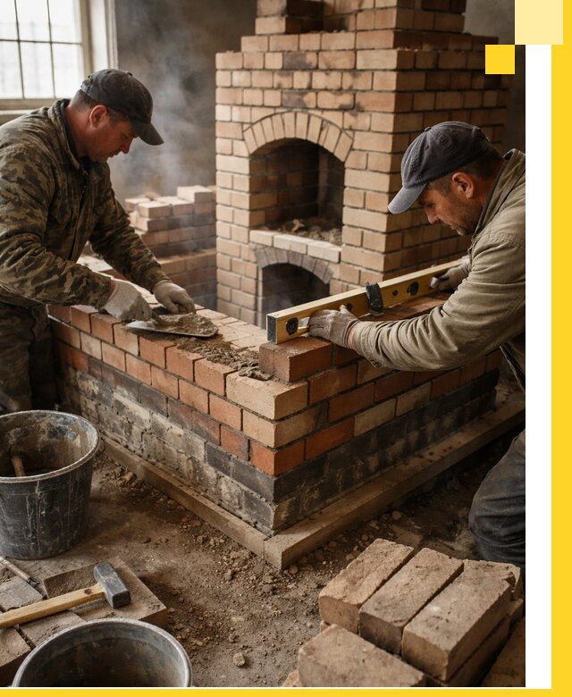 Изготовление и монтаж печей и каминов из кирпича в Северодвинске