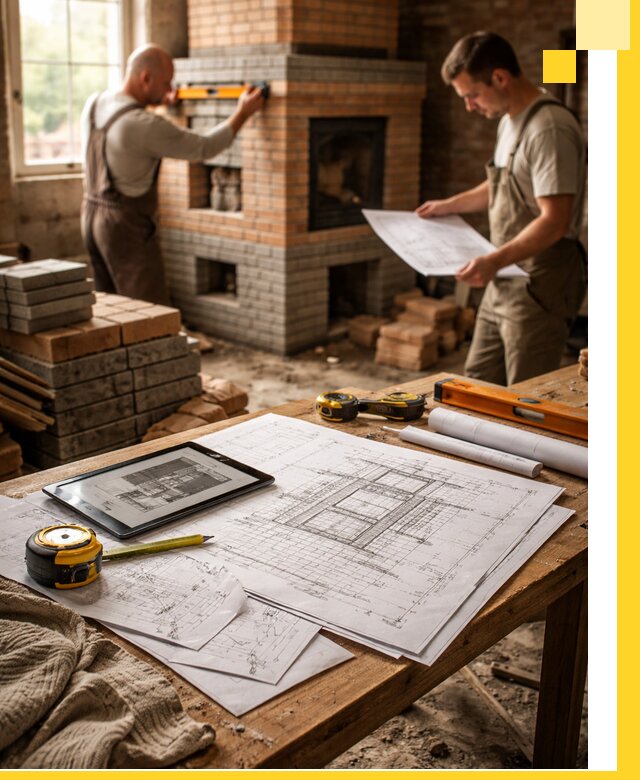 Проекты печей и каминов с индивидуальным дизайном в Северодвинске