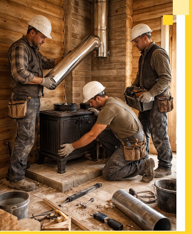 Профессиональный монтаж банных печей и дымоходов в Северодвинске