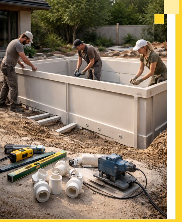 Установка полипропиленовых бассейнов под ключ в Северодвинске