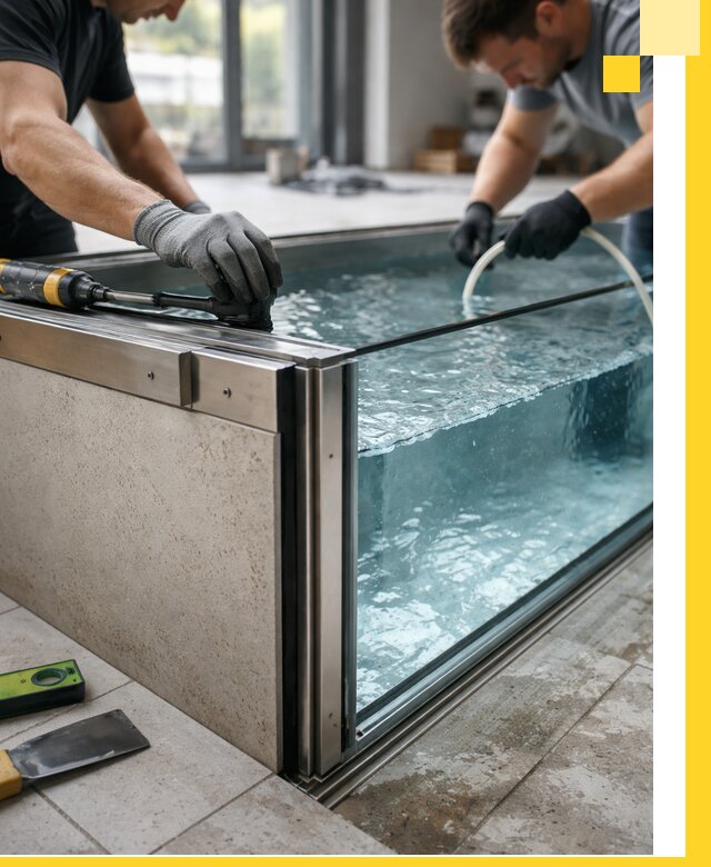 Проектирование и монтаж стеклянных бассейнов в Северодвинске