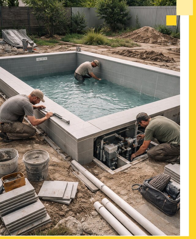 Строительство и монтаж бассейнов для дачи под ключ в Северодвинске