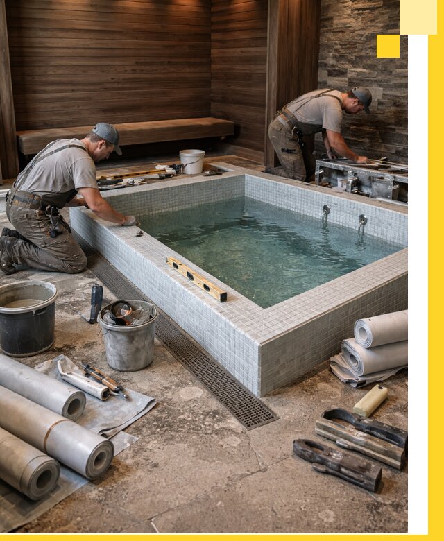 Установка и строительство бассейнов для сауны в Северодвинске