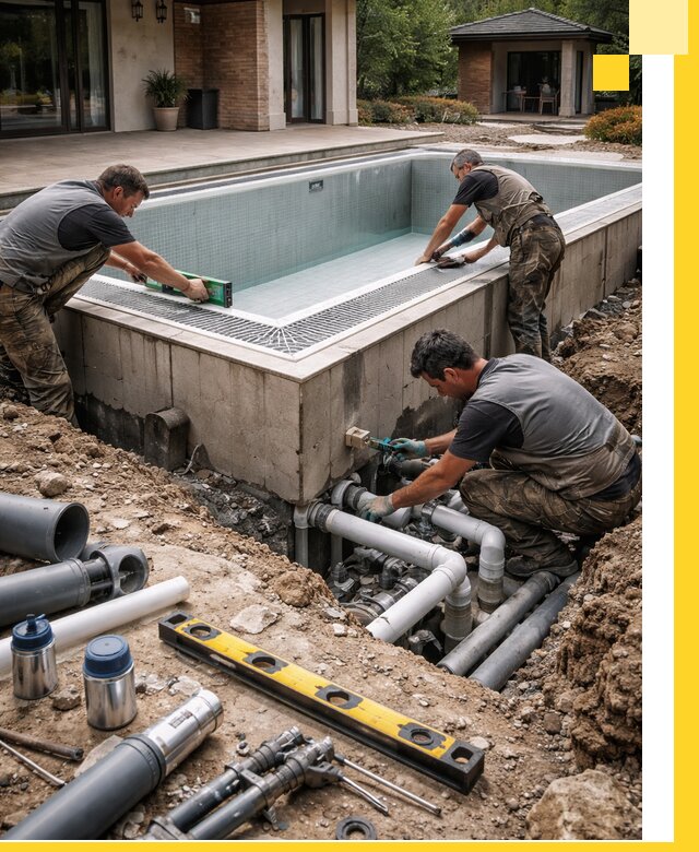 Строительство переливных бассейнов в Северодвинске под ключ