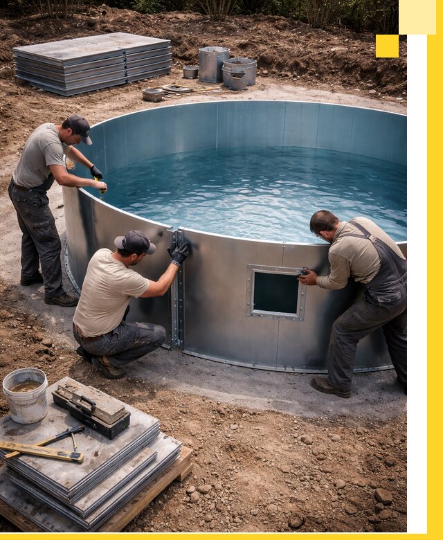 Круглые бассейны под ключ в Северодвинске проектирование и монтаж