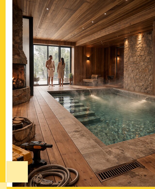 Проекты бань с бассейном под ключ в Северодвинске от 75908 р., ЭриданСвр