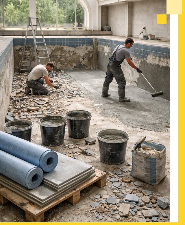 Реконструкция бассейнов в Северодвинске: ремонт, гидроизоляция