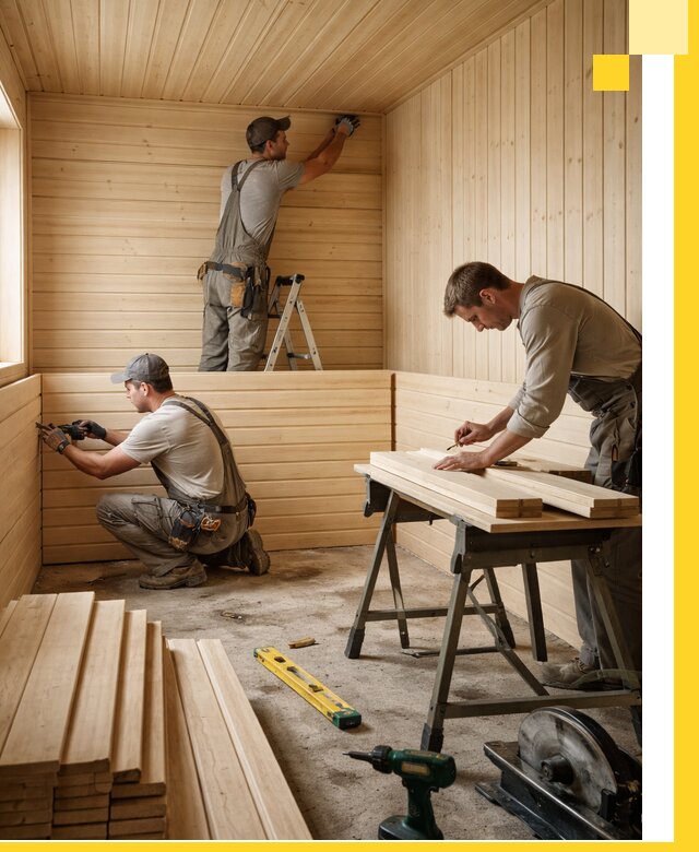 Обшивка саун в Северодвинске из натуральной древесины под ключ