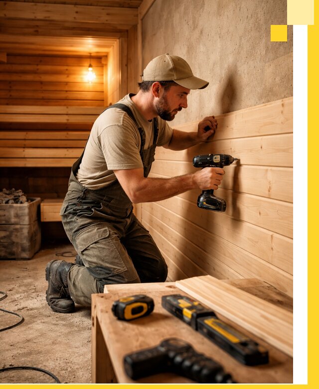 Профессиональная внутренняя отделка бани в Северодвинске под ключ