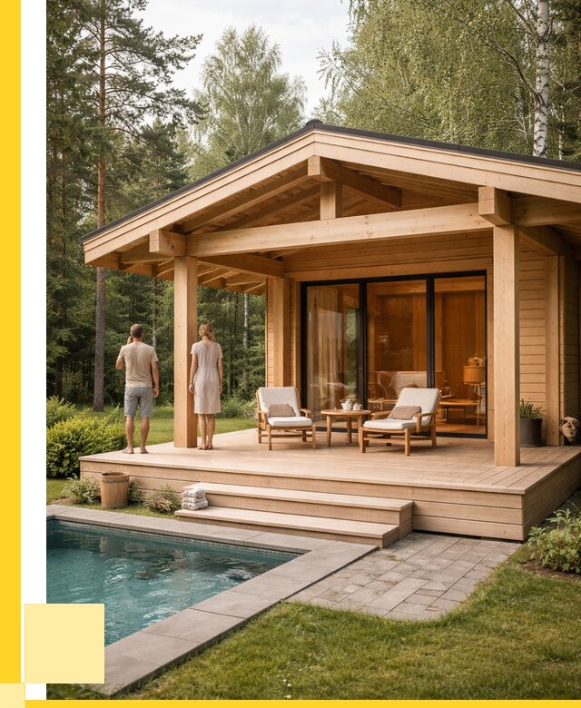 Бани с террасой под ключ в Северодвинске от 607260 р. | ЭриданСвр