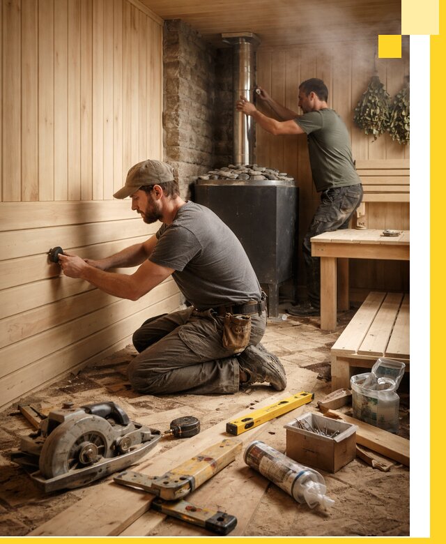 Полное строительство и оснащение парных под ключ в Северодвинске