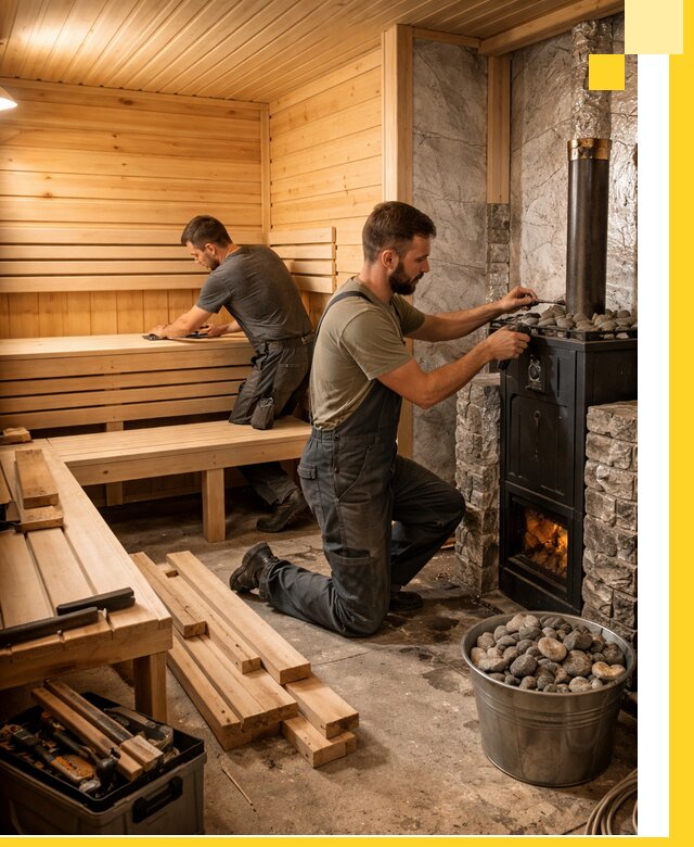 Дизайн и строительство интерьеров бань под ключ в Северодвинске