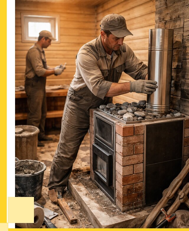 Монтаж печи в бане под ключ в Северодвинске от 20242 р. | ЭриданСвр