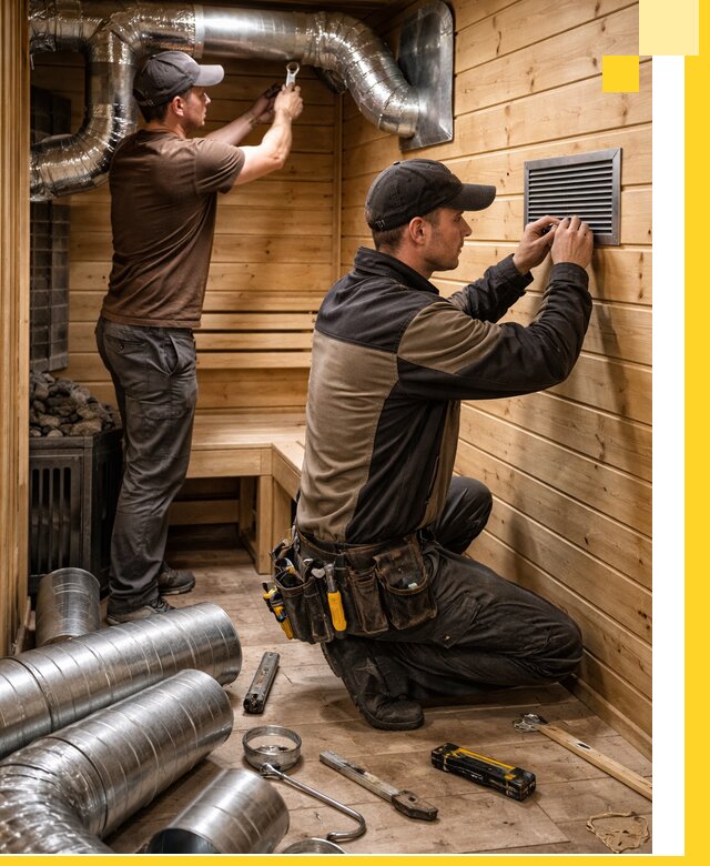 Проектирование и монтаж вентиляции бани в Северодвинске под ключ