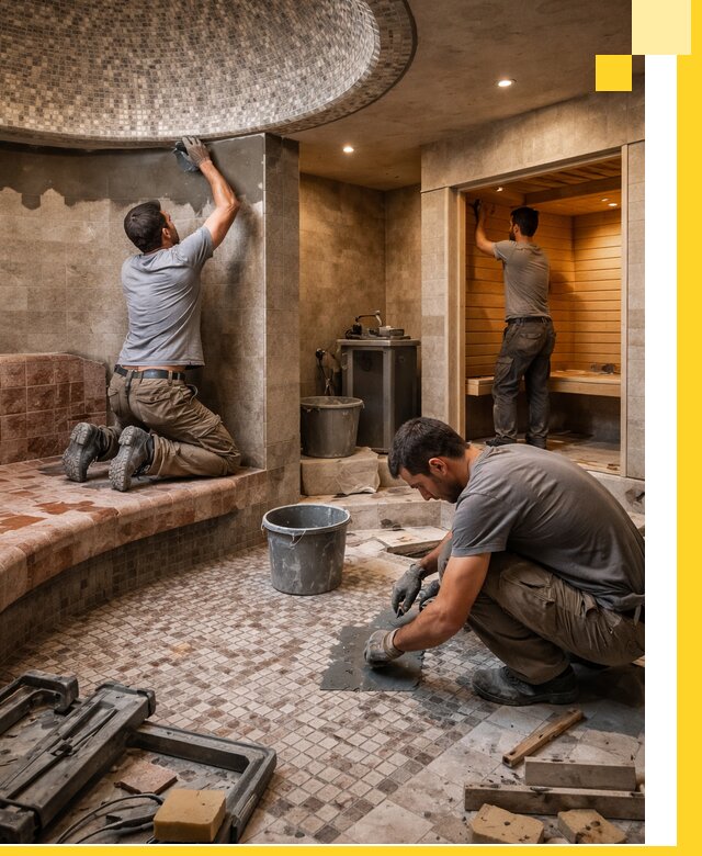 Проект и строительство хамама бани и сауны под ключ в Северодвинске